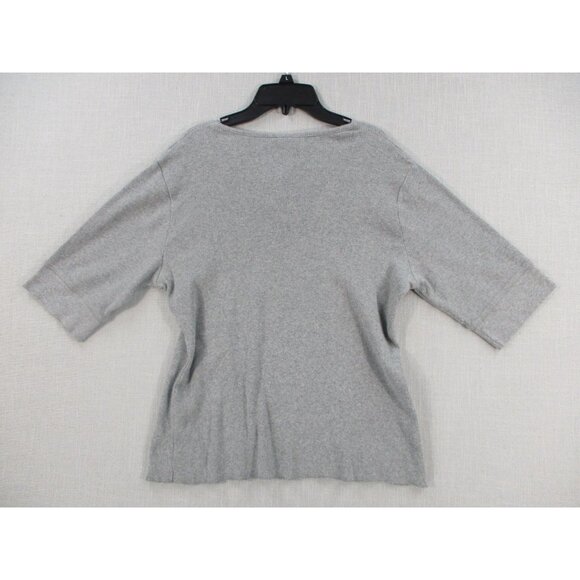 Old Navy Gray Ribbed Henley Short Sleeve Shirt XL 100% Cotton Made In Turkey - Picture 5 of 6